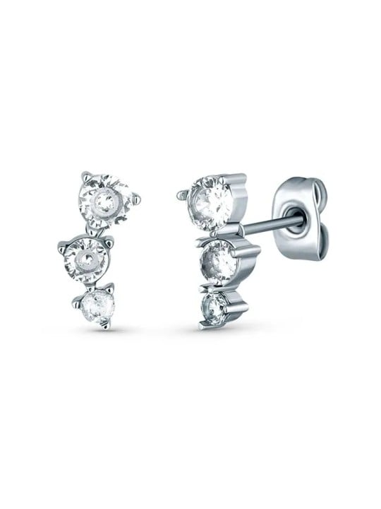 Orecchini Vuch Shiny longitudinali in acciaio Patis Silver donna