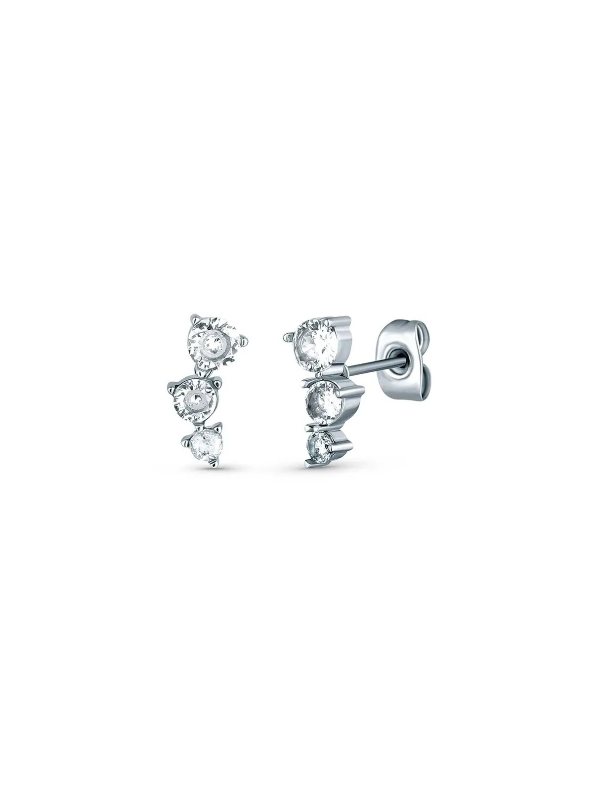 Orecchini Vuch Shiny longitudinali in acciaio Patis Silver donna