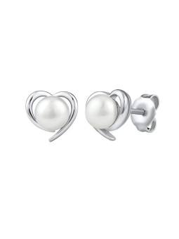 Silvego Orecchini Alis in argento a forma di cuore con brillanti zirconi JST17130 donna