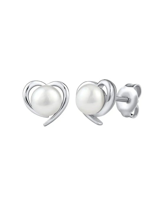 Silvego Orecchini Alis in argento a forma di cuore con brillanti zirconi JST17130 donna