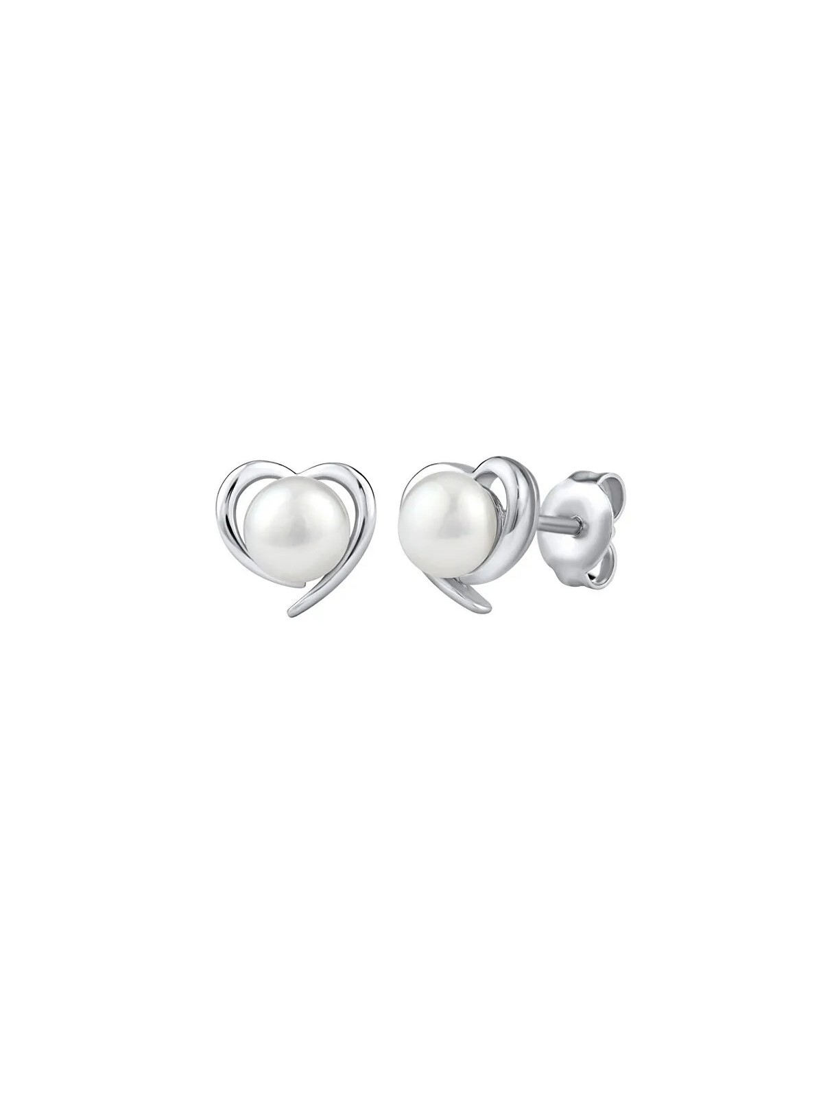 Silvego Orecchini Alis in argento a forma di cuore con brillanti zirconi JST17130 donna