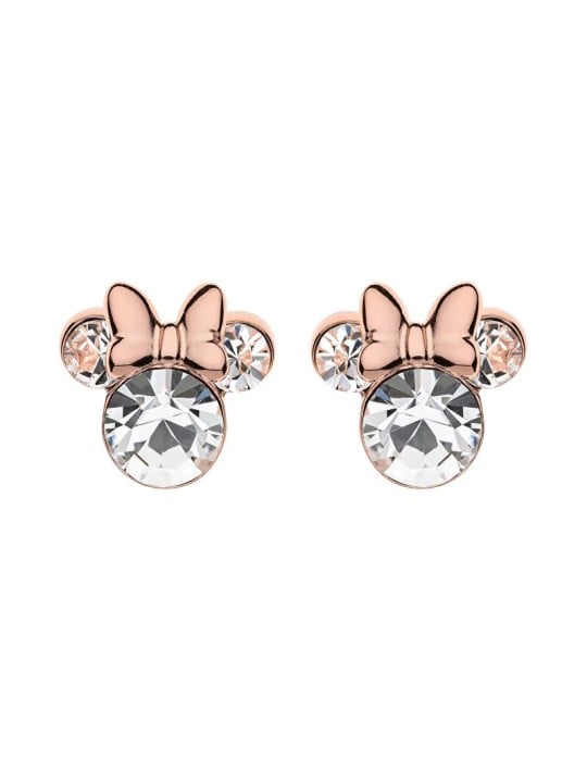 Disney Orecchini e bottone Minnie Mouse in bronzo scintillante ES00003PRWL.CS donna