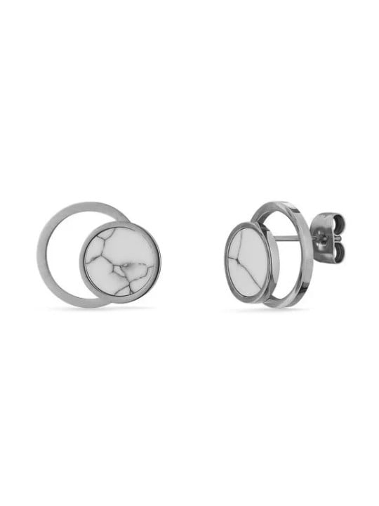 Vuch Orecchini in acciaio alla moda con marmo Argento Hirea donna