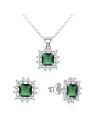 Agato Affascinante set di gioielli in argento con zirconi AGSET363R-GR (collana, ciondolo, orecchini) donna