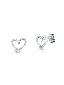 Vuch Orecchini minimalisti in acciaio Cuori Argento Emery donna