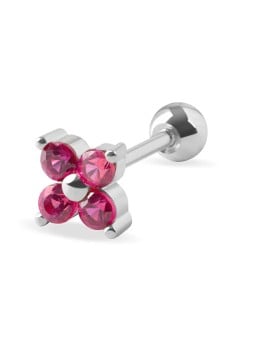 Troli Delicato piercing all'orecchino con cristalli fucsia donna