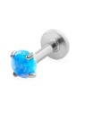 Troli Labret in acciaio con opale sintetico blu - Diametro: 0,5 cm donna