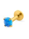 Troli Labret placcato oro con opale sintetico blu - Diametro: 0.3 cm donna