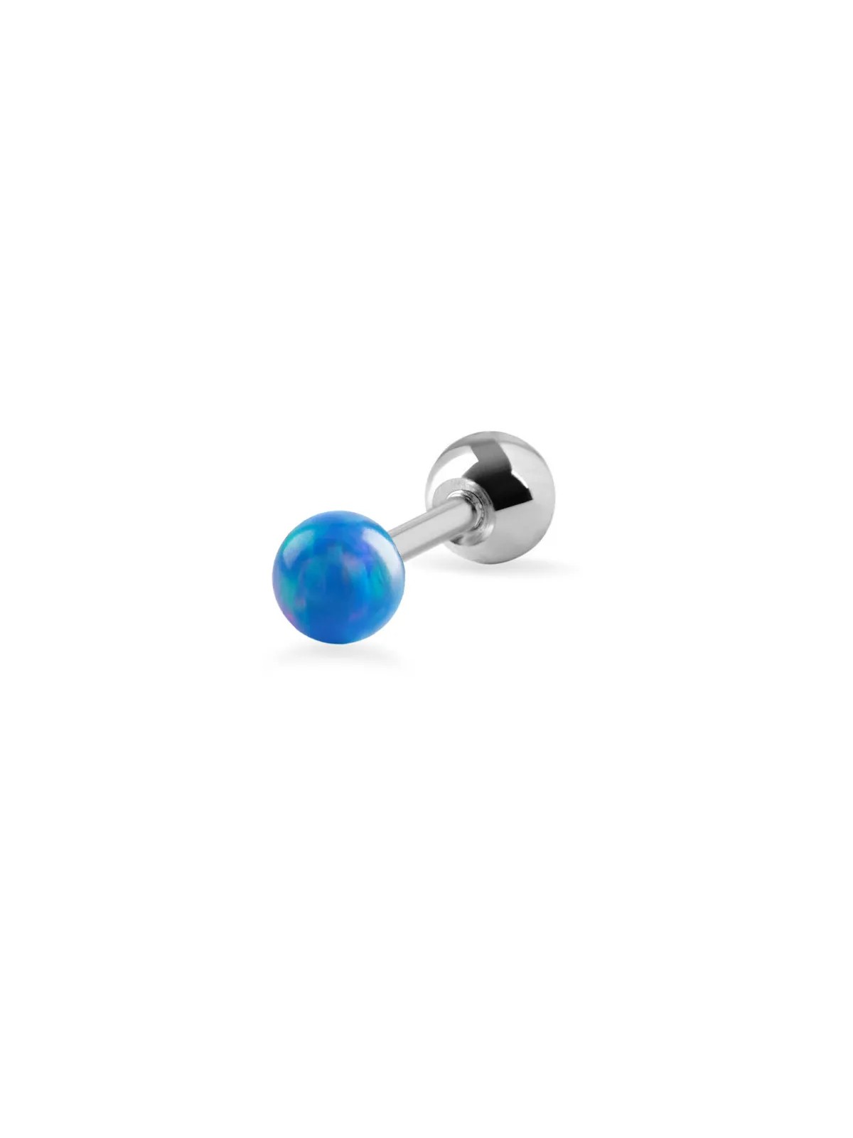 Troli Orecchino piercing con opale sintetico blu donna