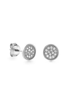 AGAIN Gioielli Orecchini a bottone in argento con zirconi cubici AJNS0021 donna