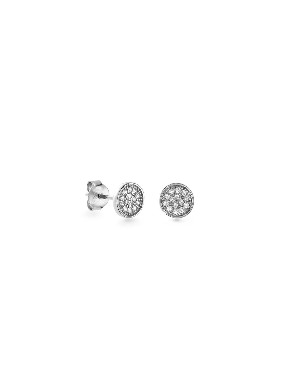 AGAIN Gioielli Orecchini a bottone in argento con zirconi cubici AJNS0021 donna