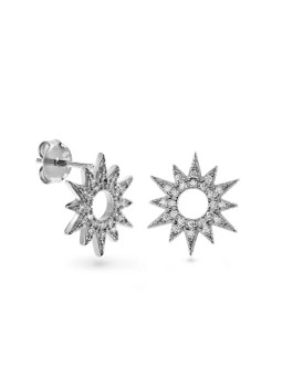 AGAIN Gioielli Orecchini in argento a forma di sole con zirconi cubici AJNS0027 donna