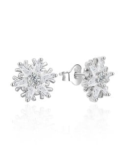 Agato Orecchini in argento scintillanti Fiocchi di neve AGT-E007PW donna