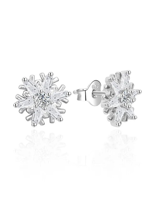 Agato Orecchini in argento scintillanti Fiocchi di neve AGT-E007PW donna