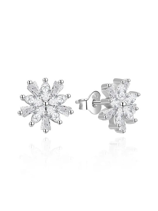 Agato Orecchini in argento Fiocchi di neve con zirconi AGT-E009PW donna