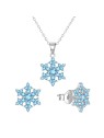 Agato Set di gioielli in argento Fiocchi di neve con zirconi blu AGT-SET02LB (catena, ciondolo, orecchini) donna