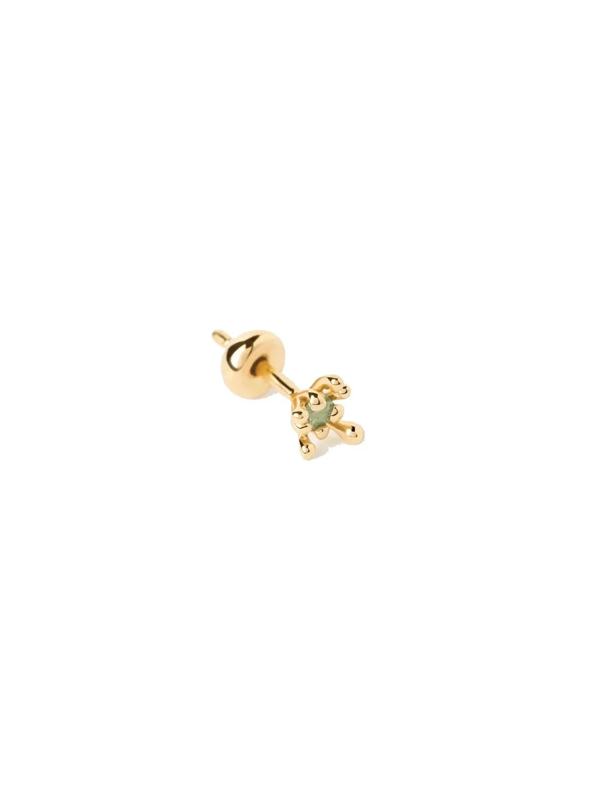 PDPAOLA Orecchino singolo placcato oro Green Fleur Colors PG01-320-U donna