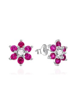 Agato Orecchini in argento Fiori con zirconi fucsia AGT-E155PF donna