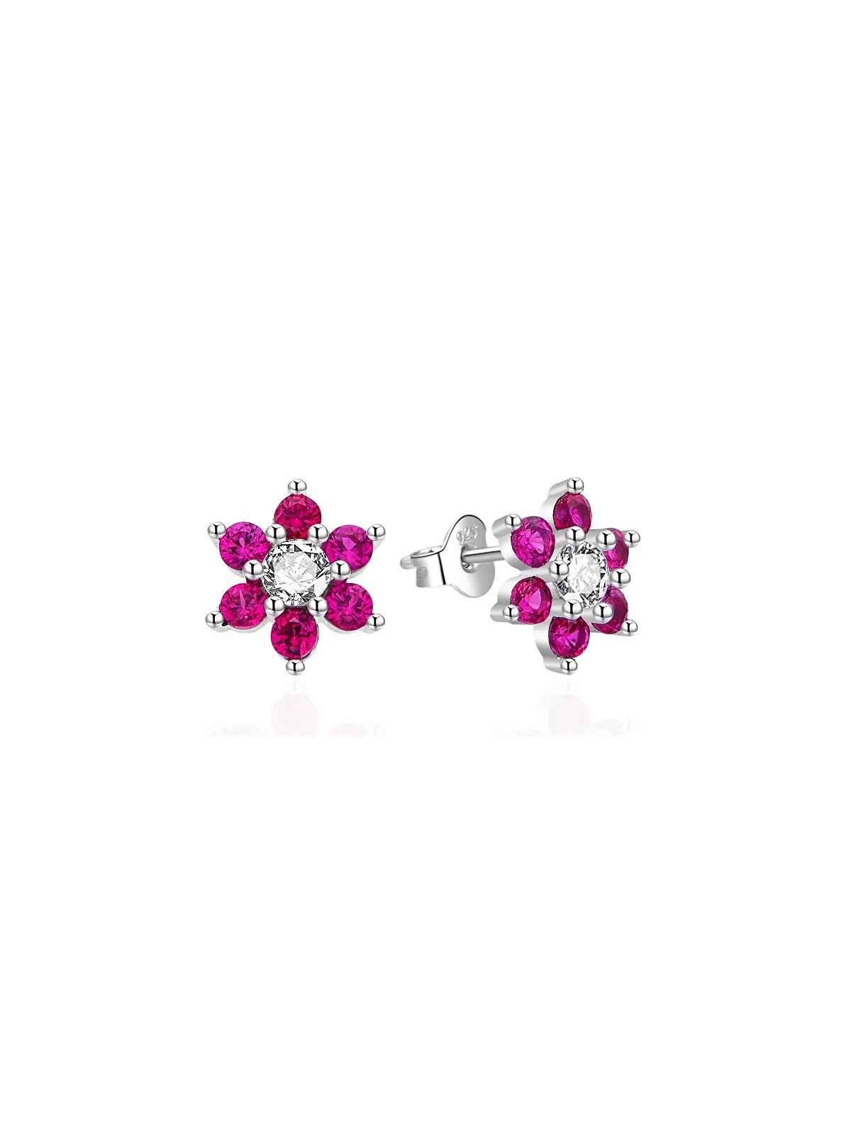 Agato Orecchini in argento Fiori con zirconi fucsia AGT-E155PF donna