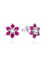 Agato Orecchini in argento Fiori con zirconi fucsia AGT-E155PF donna