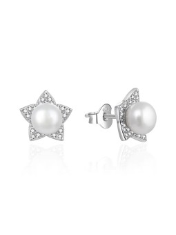Agato Orecchini originali in argento con perla e zirconi AGT-E086PW-P donna