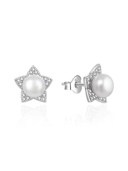 Agato Orecchini originali in argento con perla e zirconi AGT-E086PW-P donna