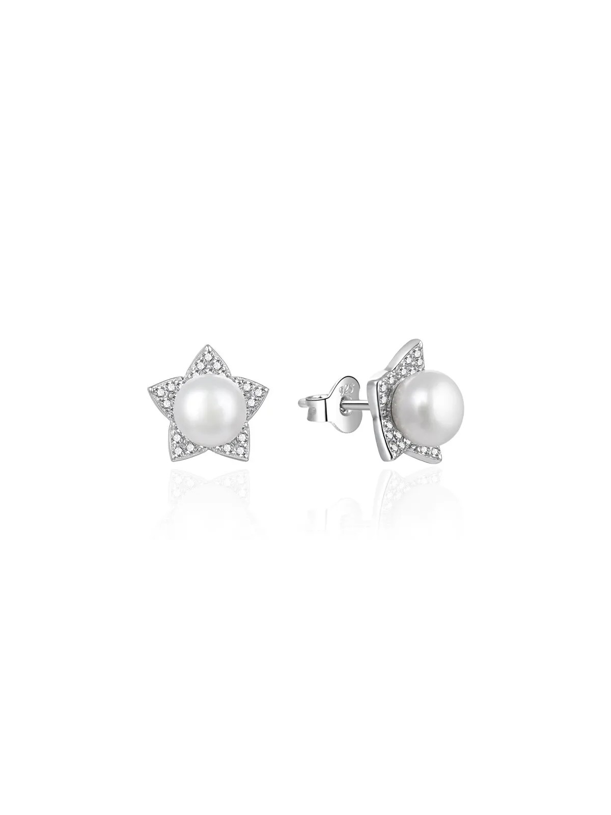 Agato Orecchini originali in argento con perla e zirconi AGT-E086PW-P donna