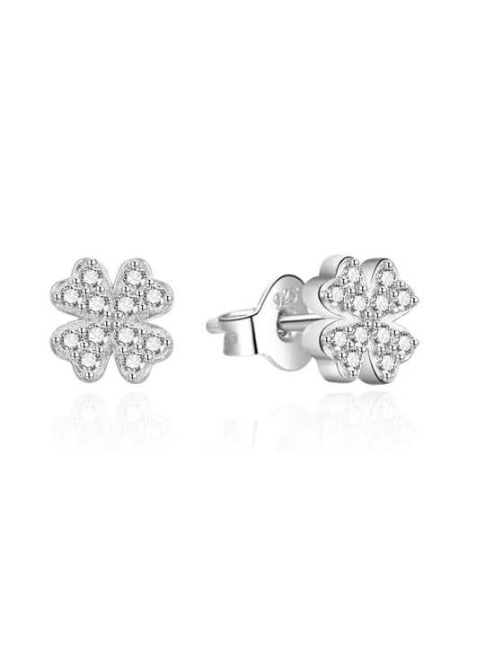 Agato Orecchini in argento con zirconi Quadrifoglio AGT-E098PW donna