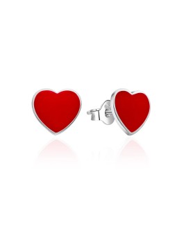Agato Orecchini in argento con cuori in smalto rosso AGT-E154P donna