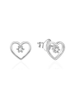Agato Orecchini a cuore in argento con zircone AGT-E100PW donna