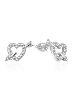 Agato Orecchini in argento con zirconi Cuore con freccia AGT-E104SW donna