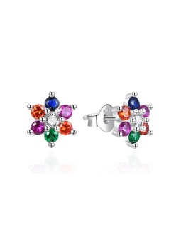 Agato Orecchini in argento Fiori con zirconi colorati AGT-E062PC donna