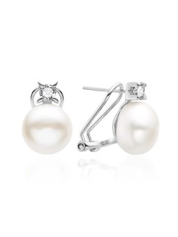 Agato Deliziosi orecchini in argento con perla d'acqua dolce AGT-E134KKW-P da donna