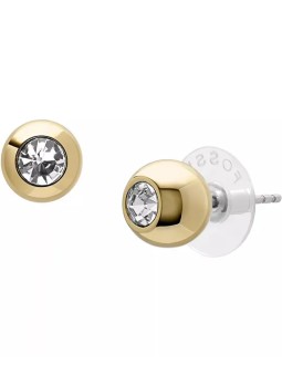 Fossil Orecchini a bottone Bright Baubles placcati oro con zirconi JA7251710 donna