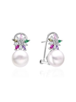 Agato Orecchini in argento con zirconi e perla di fiume AGT-E135KKC-P donna