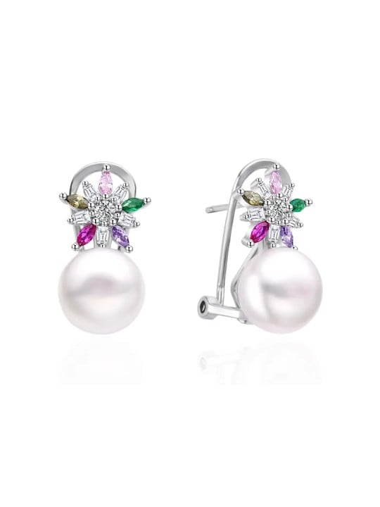 Agato Orecchini in argento con zirconi e perla di fiume AGT-E135KKC-P donna