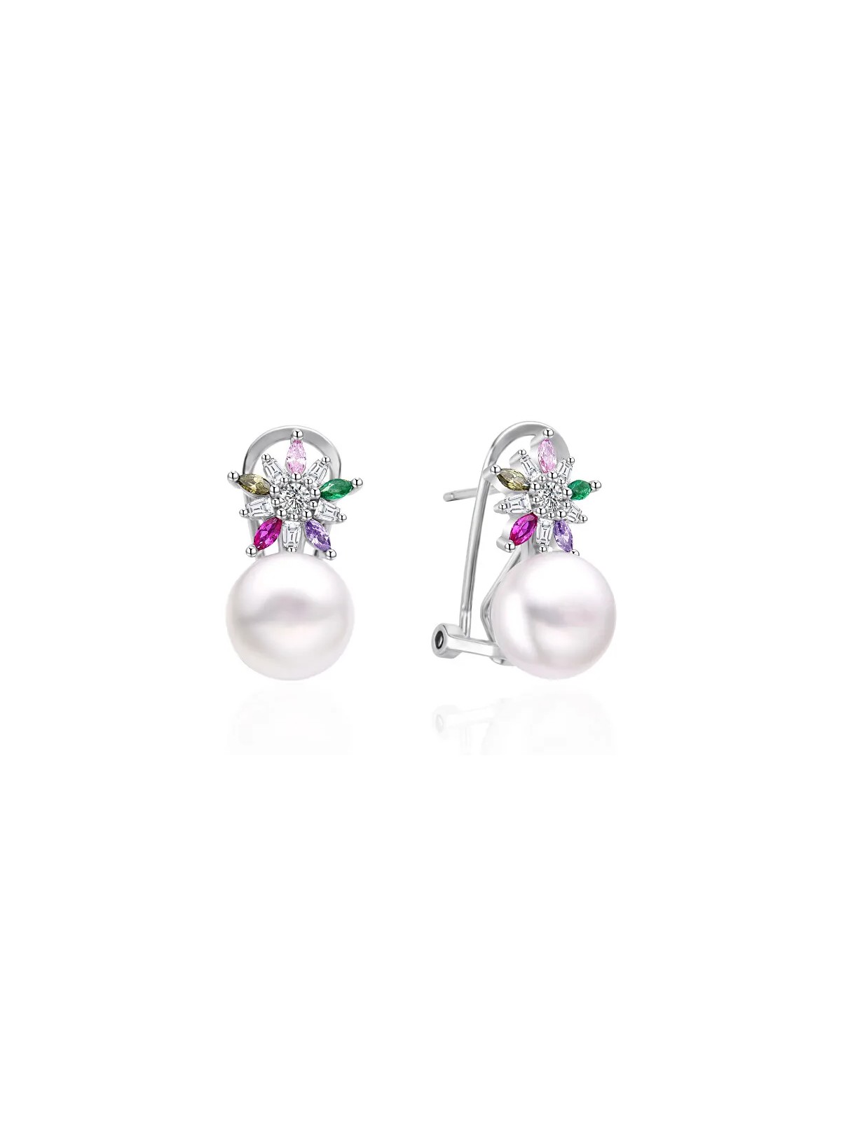 Agato Orecchini in argento con zirconi e perla di fiume AGT-E135KKC-P donna