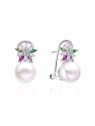 Agato Orecchini in argento con zirconi e perla di fiume AGT-E135KKC-P donna