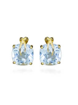 Silver Cat Orecchini placcati oro scintillanti con topazio sintetico SC563 donna