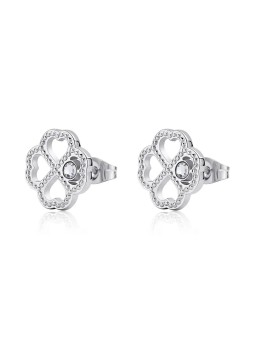S'Agapõ Orecchini in acciaio Lucky Light Four Leaf SKT51 donna