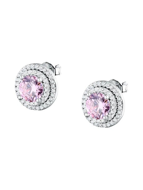 Morellato Orecchini in argento lucido con zirconi rosa Tesori SAIW273 donna