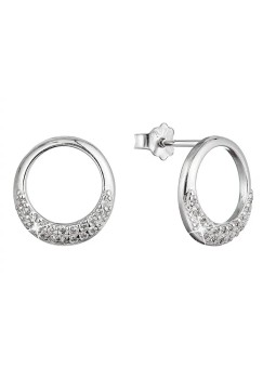 Evolution Group Orecchini minimalisti in argento con zirconi 11528.1 cristallo donna