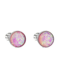Evolution Group Orecchini in argento con opale sintetico rosa 11001.3 rosa donna