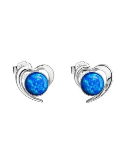 Evolution Group Orecchini a cuore in argento con opali sintetici blu 31259.3 blu donna