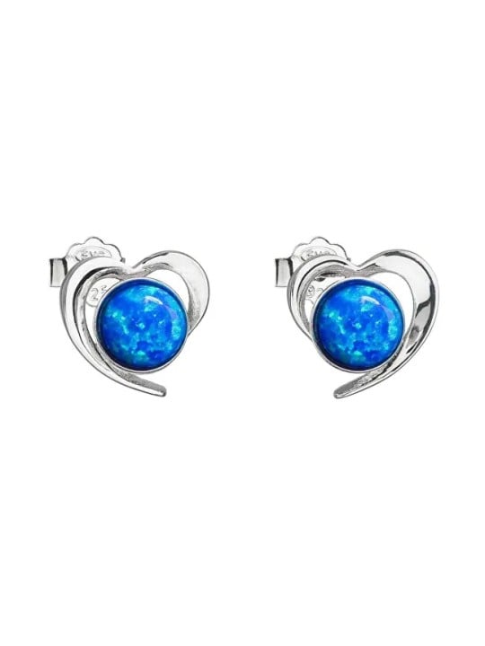Evolution Group Orecchini a cuore in argento con opali sintetici blu 31259.3 blu donna