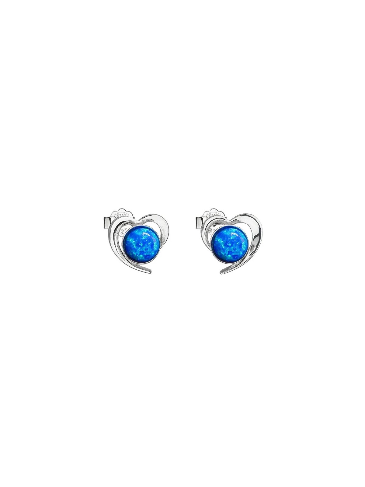 Evolution Group Orecchini a cuore in argento con opali sintetici blu 31259.3 blu donna