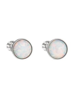 Evolution Group Orecchini in argento con opale sintetico bianco 11001.3 bianco donna