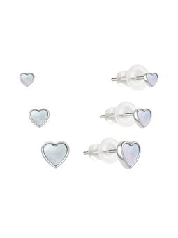 MOISS Set di orecchini a forma di cuore in argento E0004634 (3 paia di orecchini) donna