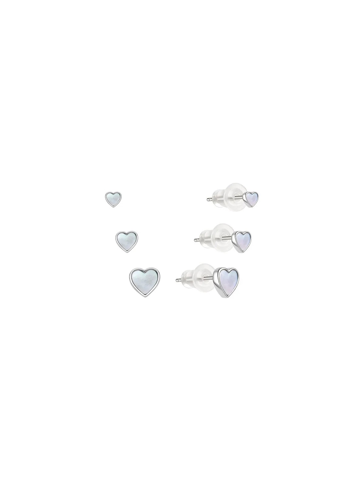 MOISS Set di orecchini a forma di cuore in argento E0004634 (3 paia di orecchini) donna