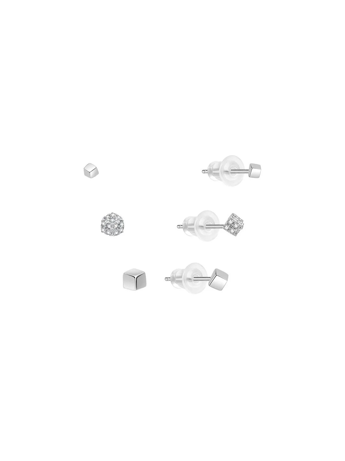 MOISS Set di orecchini minimalisti in argento E0004884 (3 paia di orecchini) da donna